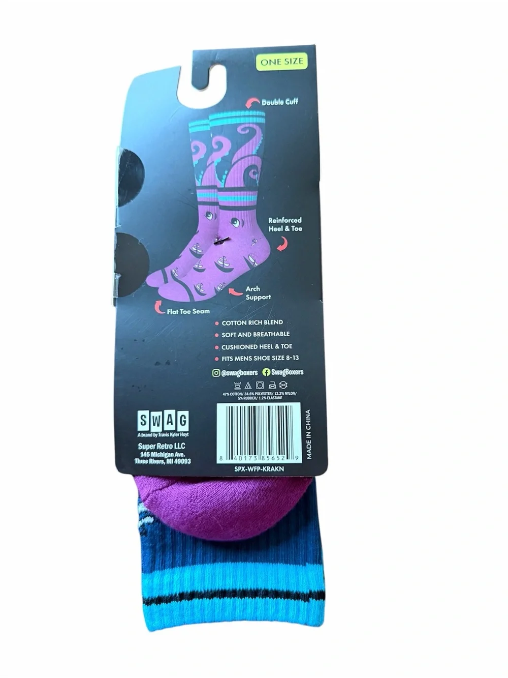 SWAG Release The Kraken Men’s Crew Socks One Size